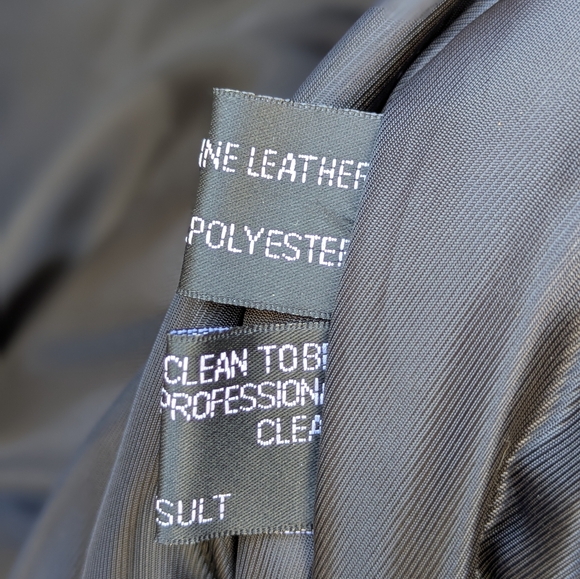 Italian Lamb Skin Embroidered Men's Leather Jacket with Fur Trimmed Hood Size 5x - Picture 15 of 16